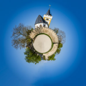 Burgkirche in Ingelheim as 'little planet' version Burgkirche in Ingelheim as 'little planet' version